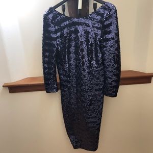 Sequin royal blue prom dress